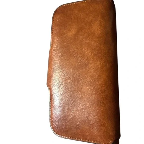 Cluci Trifold Vegan Leather RFID Protection Brown Wallet - Picture 4 of 6